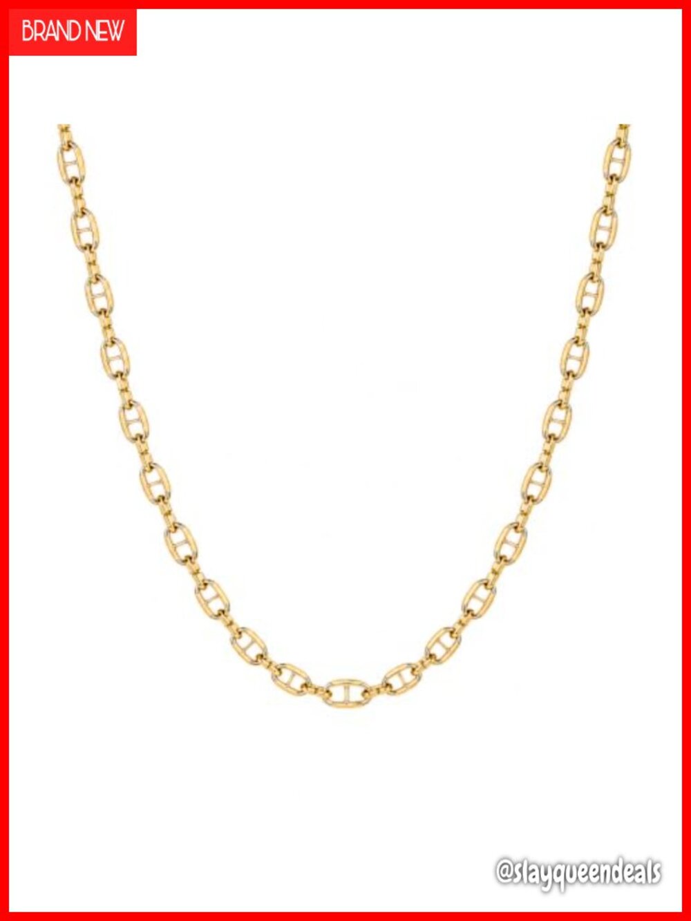 14K Gold Plated 925 Sterling Silver Cross Cut Anchor Chain Necklace